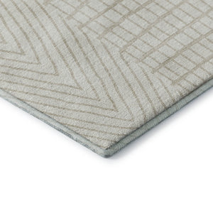 HomeRoots 10' X 14' Ivory and Cream Geometric Area Rug - Stylish, UV-Protected, Washable & Stain-Resistant Design 678077