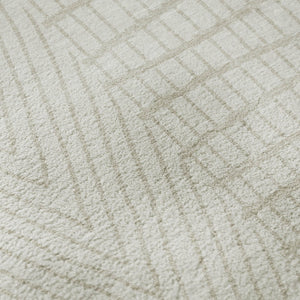 HomeRoots 10' X 14' Ivory and Cream Geometric Area Rug - Stylish, UV-Protected, Washable & Stain-Resistant Design 678077