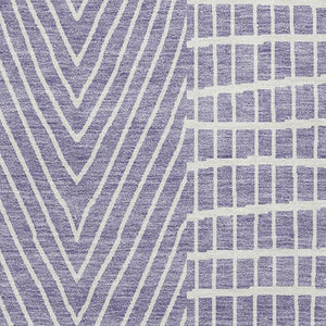HomeRoots 8' X 10' Stylish Lavender and Ivory Geometric Area Rug – Washable, UV Protected, Family-Friendly Design 678081