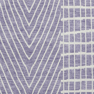HomeRoots 9' X 12' Stylish Lavender & Ivory Geometric Area Rug – Washable, UV Protected, Perfect for Homes! 678082
