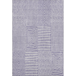 HomeRoots 10' Geometric Washable Area Rug in Lavender & Ivory - UV Protected, Stain Resistant, Modern Style 678083