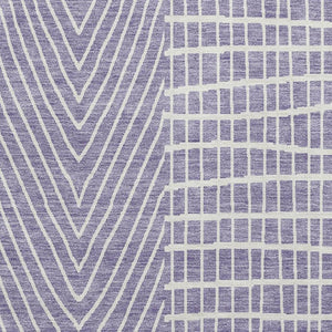 HomeRoots 10' Geometric Washable Area Rug in Lavender & Ivory - UV Protected, Stain Resistant, Modern Style 678083