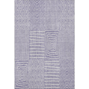 HomeRoots 10' Geometric Washable Area Rug in Lavender & Ivory - UV Protected, Stain Resistant, Modern Style 678083
