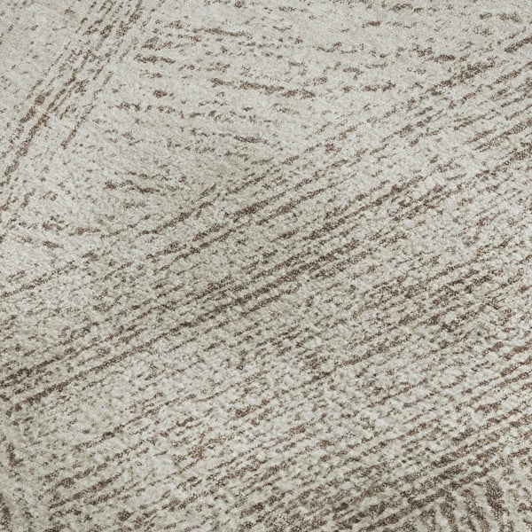 HomeRoots 5' X 8' Beige and Brown Abstract Area Rug – Washable, UV-Protected, Durable for High-Traffic Homes 678121
