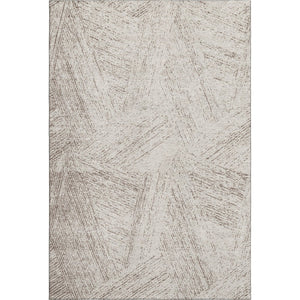 HomeRoots 8' X 10' Beige and Brown Abstract Area Rug - Washable, UV-Protected, Stain-Resistant, Durable Design 678123