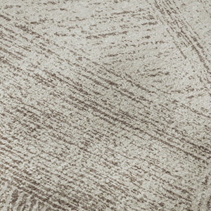 HomeRoots 8' X 10' Beige and Brown Abstract Area Rug - Washable, UV-Protected, Stain-Resistant, Durable Design 678123