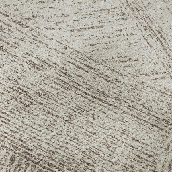 HomeRoots 8' X 10' Beige and Brown Abstract Area Rug - Washable, UV-Protected, Stain-Resistant, Durable Design 678123
