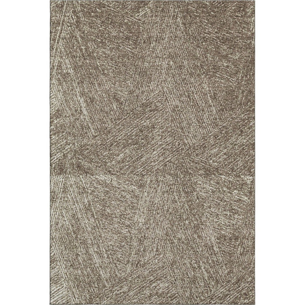 HomeRoots 5' X 8' Chocolate & Beige Abstract Washable Area Rug – Durable, Stylish, UV Protected for Homes! 678127