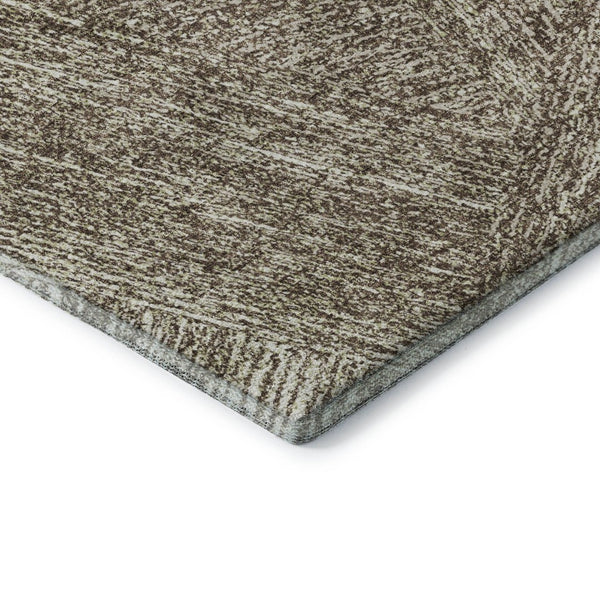 HomeRoots 5' X 8' Chocolate & Beige Abstract Washable Area Rug – Durable, Stylish, UV Protected for Homes! 678127
