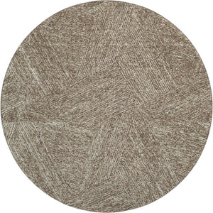 HomeRoots 8' Chocolate and Beige Abstract Washable Round Rug - Durable, Stylish, UV-Protected for Every Space 678128