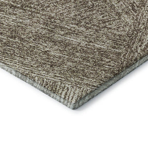 HomeRoots 8' Chocolate and Beige Abstract Washable Round Rug - Durable, Stylish, UV-Protected for Every Space 678128