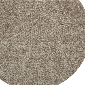 HomeRoots 8' Chocolate and Beige Abstract Washable Round Rug - Durable, Stylish, UV-Protected for Every Space 678128