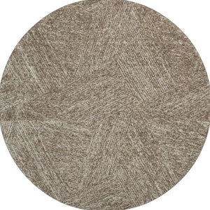 HomeRoots 8' Chocolate and Beige Abstract Washable Round Rug - Durable, Stylish, UV-Protected for Every Space 678128