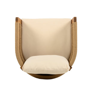 English Elm Christopher Knight Home® - Acacia Outdoor Dining Chairs Set of 2 with Rope Handles, Waterproof Washable Cushions, 400 lb Capacity Beige,Teak N779P279983B