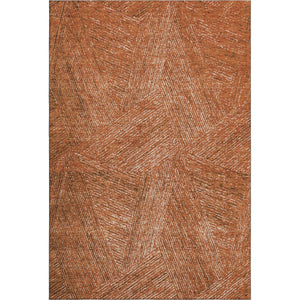 HomeRoots 9' X 12' Copper and Ivory Abstract Area Rug – Soft, Washable, UV-Protected, Durable for Modern Spaces 678136