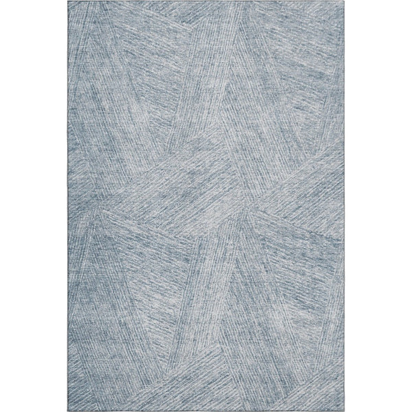 HomeRoots 5' X 8' Denim Blue Area Rug - Stylish Abstract Design with UV Protection, Stain Resistance & Durability 678139