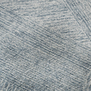 HomeRoots 8' Stylish Denim Blue and Ivory Abstract Washable Round Rug with UV Protection for Modern Homes 678140