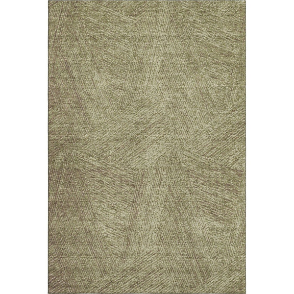 HomeRoots 5' X 8' Green and Beige Abstract Area Rug – Durable, Washable, UV-Protected for Busy Homes & Pets 678145