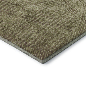 HomeRoots 5' X 8' Green and Beige Abstract Area Rug – Durable, Washable, UV-Protected for Busy Homes & Pets 678145