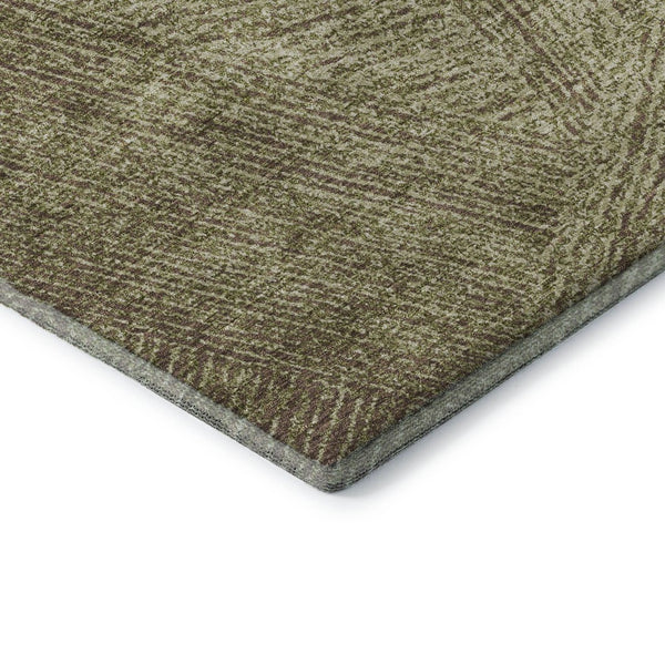 HomeRoots 5' X 8' Green and Beige Abstract Area Rug – Durable, Washable, UV-Protected for Busy Homes & Pets 678145