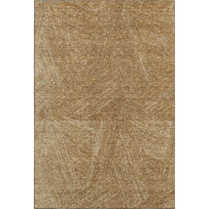 HomeRoots 9' X 12' Gold And Beige Abstract Washable Area Rug - Elegant, Durable, UV-Protected for Active Homes 678154