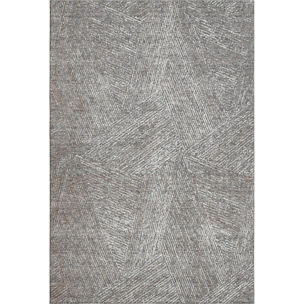 HomeRoots 9' X 12' Gray and Silver Abstract Area Rug - Stylish, Washable, UV-Protected, Perfect for High-Traffic Homes 678160