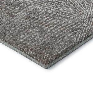 HomeRoots 9' X 12' Gray and Silver Abstract Area Rug - Stylish, Washable, UV-Protected, Perfect for High-Traffic Homes 678160