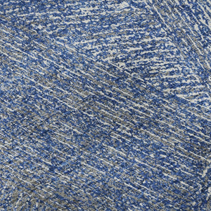 HomeRoots 5' Navy Blue & Ivory Abstract Area Rug - Washable, UV Protected, Pet-Friendly, Modern Design for Home 678163
