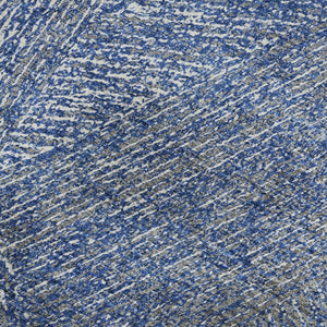 HomeRoots 5' Navy Blue & Ivory Abstract Area Rug - Washable, UV Protected, Pet-Friendly, Modern Design for Home 678163