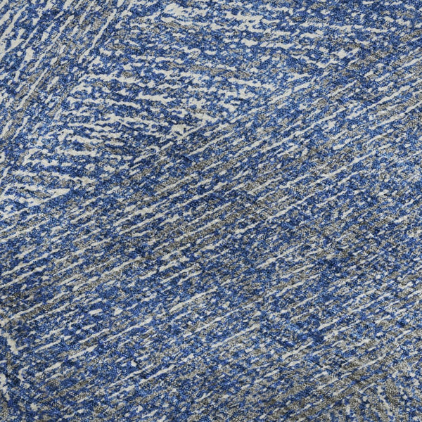 HomeRoots 5' Navy Blue & Ivory Abstract Area Rug - Washable, UV Protected, Pet-Friendly, Modern Design for Home 678163
