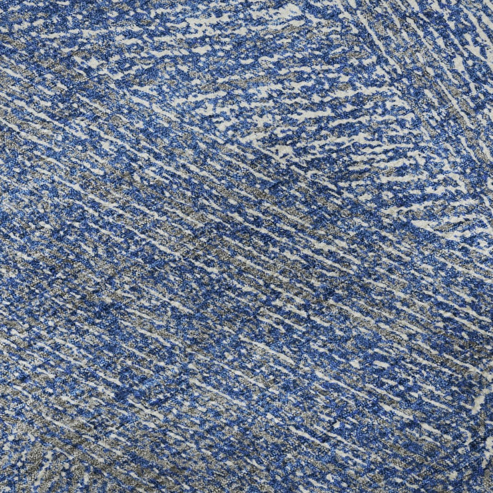 HomeRoots 10' Navy Blue & Ivory Abstract Washable Area Rug – Stain-Resistant, UV-Protected for High-Traffic Spaces 678167