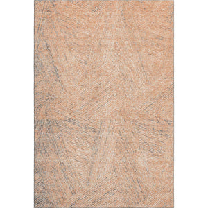 HomeRoots 8' X 10' Modern Abstract Area Rug in Peach, Ivory & Gray - Washable, UV-Protected, Stain-Resistant Design 678171