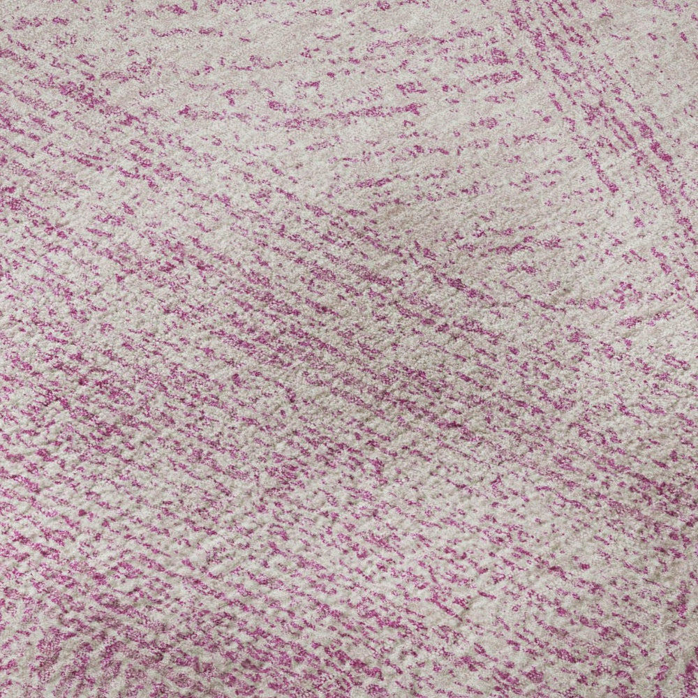 HomeRoots 5' X 8' Washable Pink & Ivory Abstract Area Rug - Durable, UV Protected, Stain Resistant Beauty for Homes 678175