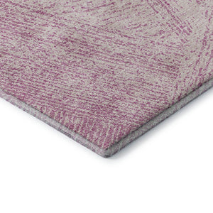 HomeRoots 8' Pink and Ivory Abstract Washable Round Rug with UV Protection - Durable, Stylish & Stain-Resistant! 678176