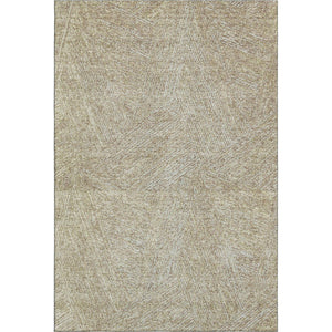 HomeRoots 9' X 12' Beige and Ivory Abstract Area Rug - Washable, UV-Protected, Stylish for Modern Living Spaces 678184