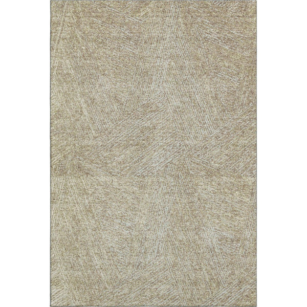 HomeRoots 9' X 12' Beige and Ivory Abstract Area Rug - Washable, UV-Protected, Stylish for Modern Living Spaces 678184