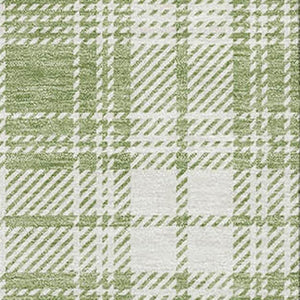 HomeRoots 5' X 8' Artichoke Green Plaid Area Rug – Washable, UV-Protected, Durable, Stylish for Any Space 678199