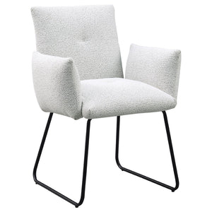 English Elm Donica Gray Upholstered Armchairs Set of 2 with Sled Base for Modern Dining Rooms B062P440061