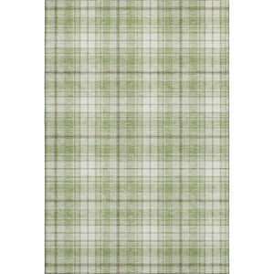 HomeRoots 8' X 10' Artichoke Green & Ivory Plaid Washable Area Rug with UV Protection for Home Style & Durability 678201