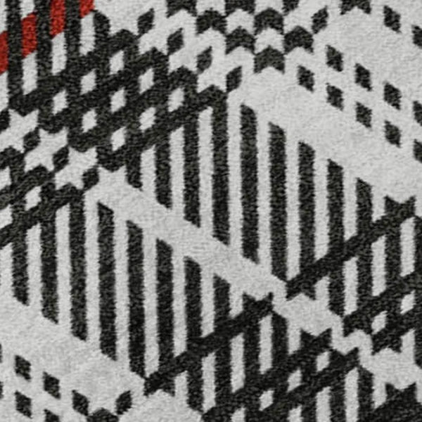 HomeRoots 5' X 8' Plaid Area Rug in Black, Red & Ivory - Washable, Durable, UV-Protected for Busy Homes 678211