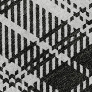 HomeRoots 8' X 10' Washable Plaid Area Rug in Black, Red & Ivory - UV Protected, Durable, Easy-Care Design 678213