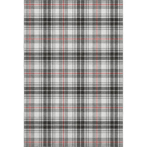 HomeRoots 9' X 12' Black Red Ivory Plaid Washable Area Rug – Durable, UV-Protected, Perfect for High-Traffic Homes! 678214