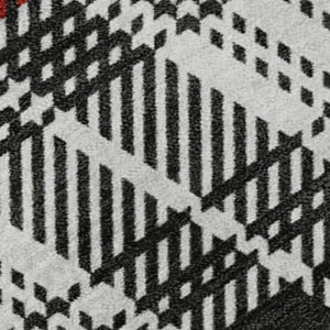 HomeRoots 10' Washable Black Red Ivory Plaid Area Rug - Durable, UV-Protected, Perfect for Large Spaces! 678215