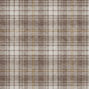 HomeRoots 5' X 8' Brown Ivory Gold Plaid Area Rug – Durable, Stain-Resistant, UV Protected for Busy Homes 678223