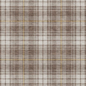 HomeRoots 8' X 10' Stylish Brown Ivory Gold Plaid Washable Area Rug - UV Protected, Stain-Resistant, Easy-Care! 678225