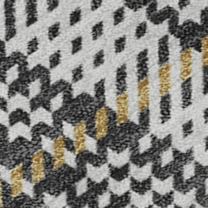 HomeRoots 10' Charcoal Ivory Gold Plaid Washable Area Rug – Durable, Stylish Design with UV Protection & Easy Care! 678233