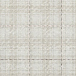 HomeRoots 5' X 8' Ivory Brown Beige Plaid Washable Area Rug - Durable, Stylish, UV-Protected for Busy Homes 678241