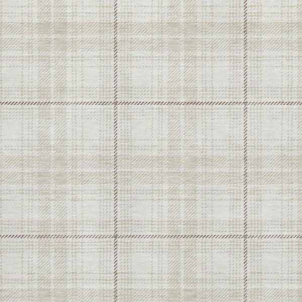 HomeRoots 5' X 8' Ivory Brown Beige Plaid Washable Area Rug - Durable, Stylish, UV-Protected for Busy Homes 678241