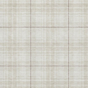 HomeRoots 9' X 12' Ivory Brown Beige Plaid Area Rug - Stylish, Stain Resistant, UV Protected, Easy Care! 678244