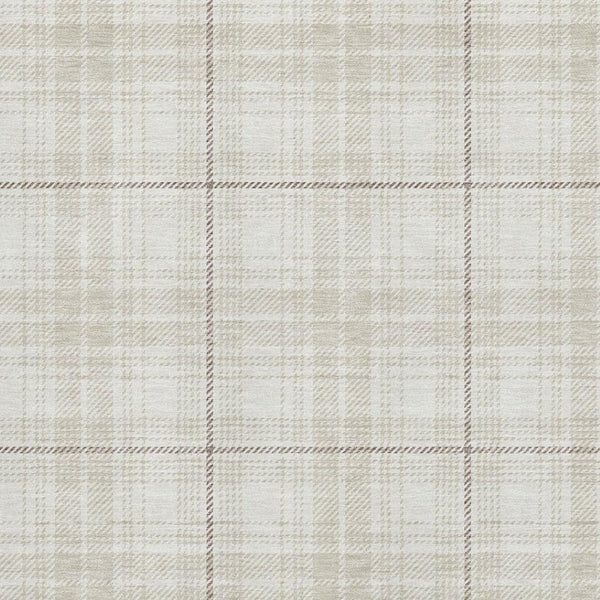 HomeRoots 9' X 12' Ivory Brown Beige Plaid Area Rug - Stylish, Stain Resistant, UV Protected, Easy Care! 678244